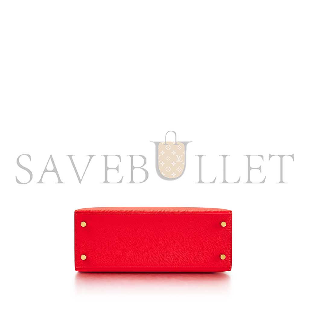 HERMÈS MASTER ROUGE DE COEUR EPSOM KELLY 25 SELLIER GOLD HARDWARE (25*17*7cm) 